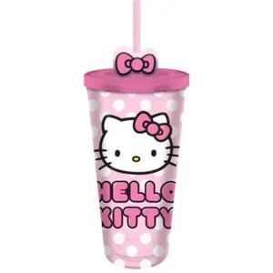 Hello Kitty 24oz. Plastic Cold Cup w Lid and Topper